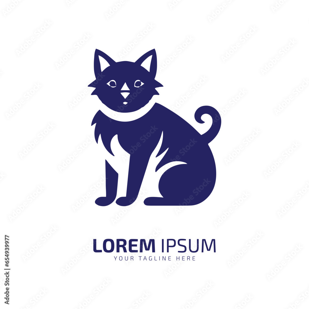 minimal and abstract logo of cat icon cat vector silhouette isolated design