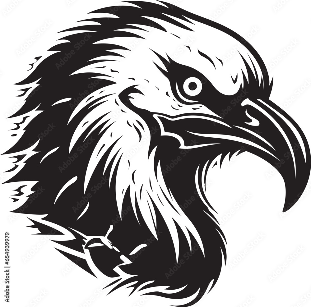 Graceful Vulture Flight Badge Monochrome Carrion Hunter Symbol Graceful Vulture Flight Badge Monochrome Carrion Hunter Symbol
