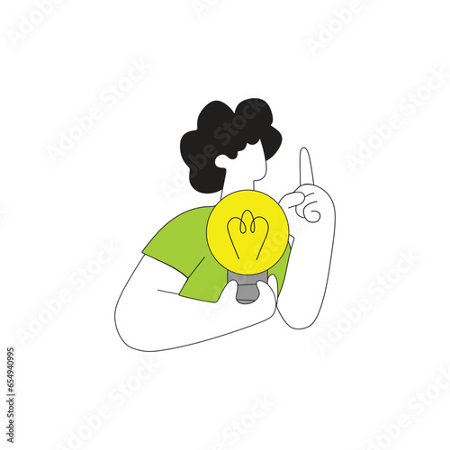 a man get ideas illustration