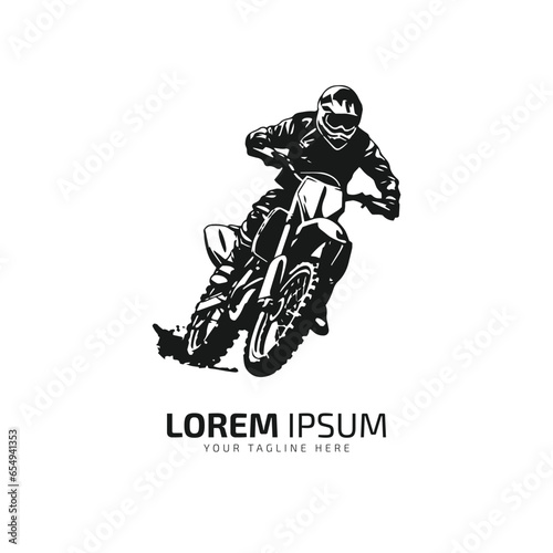 minimal and abstract logo of dirt bike icon mud bike vector silhouette isolated design motocross bike front view