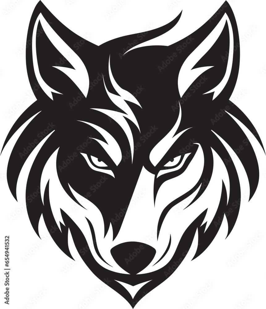 Fototapeta premium Shadowed Canine King Mark Onyx Wolfs Roar Emblem