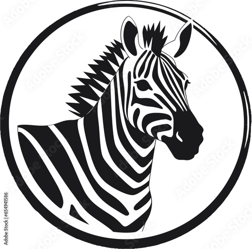 Monochromatic Striped Elegance Crest Majestic Zebra Portrait