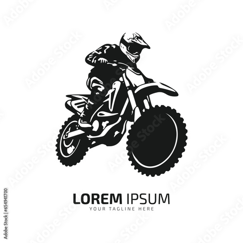 minimal and abstract logo of dirt bike icon mud bike vector silhouette isolated design motocross bike side view