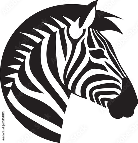 Majestic Zebra Portrait Emblem The Graceful Silent Wilderness
