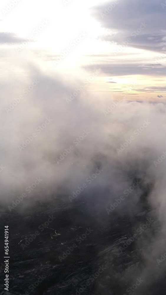 Vertical Video of Mountains and Fog Cloud Vertical Video of Mountains and Fog Cloud