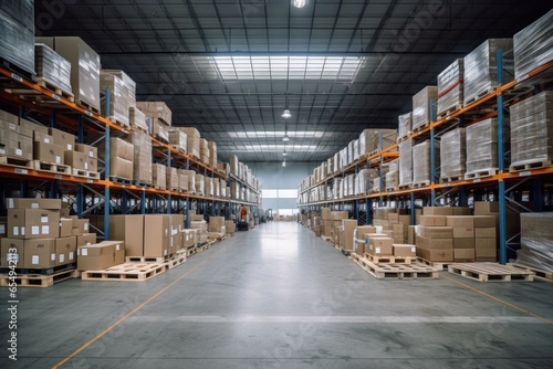 Photo of a warehouse filled with boxes © nordroden