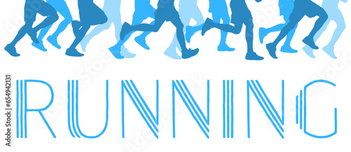 Running silhouettes of people