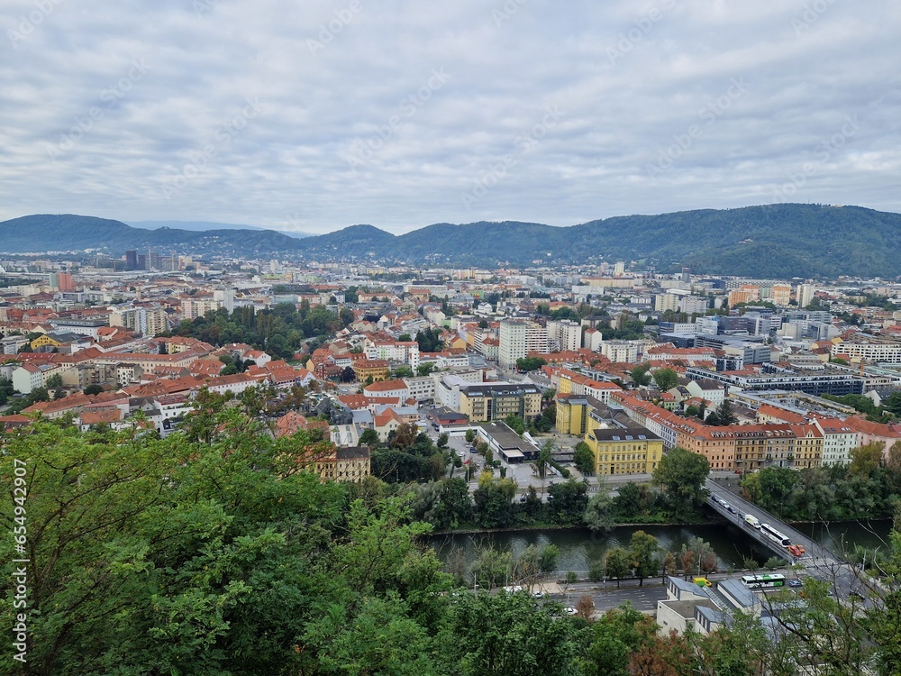 Blick auf Graz vom Schlossberg aus