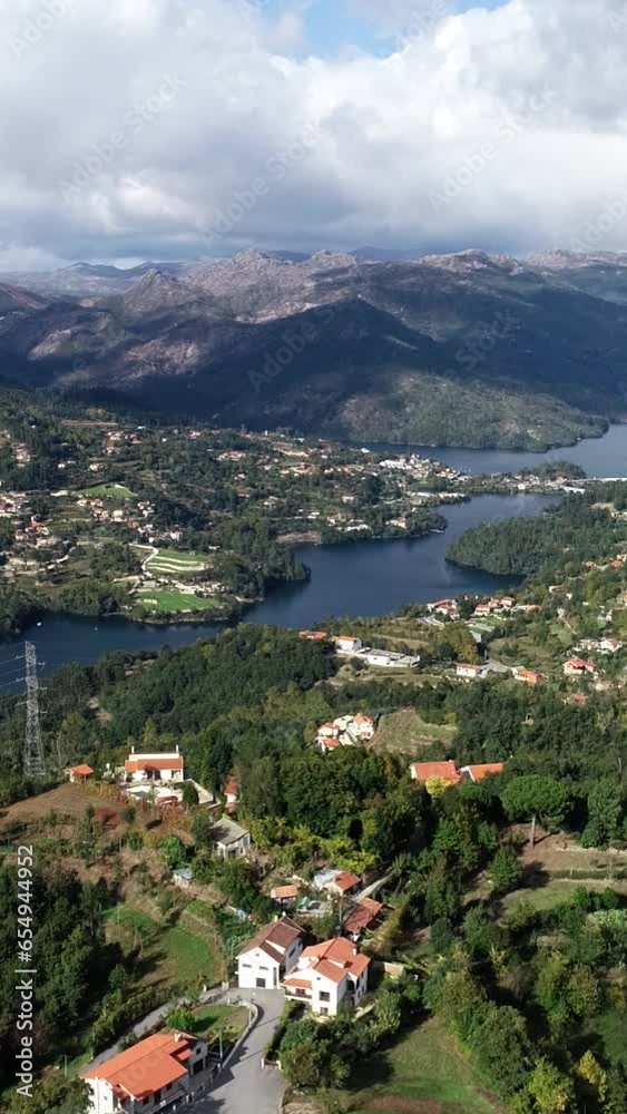 Vertical Video of National Park of Geres in Portugal. Beautiful Nature Landscape Vertical Video of National Park of Geres in Portugal. Beautiful Nature Landscape