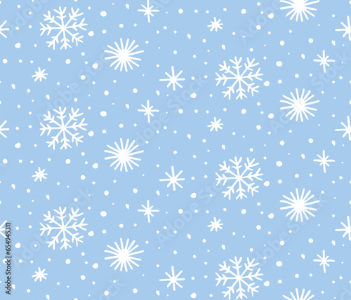 snow seamless pattern christmas  hand drawn