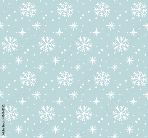 snow seamless pattern christmas  hand drawn