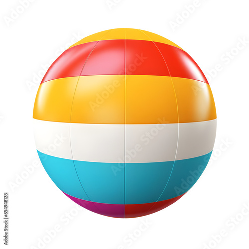 Colorful Striped beach ball isolated PNG on transparent background  AI