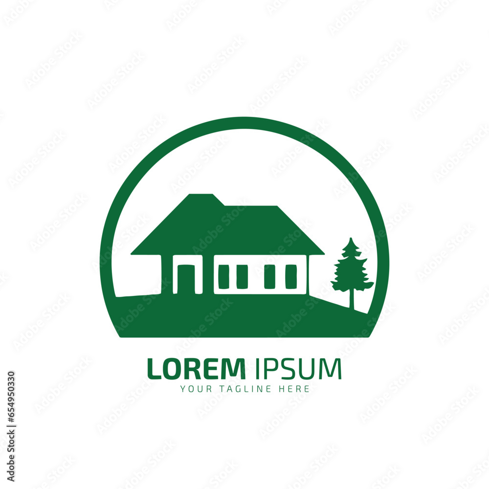 minimal and abstract logo of home icon house vector silhouette isolated design restaurant with tree minimal and abstract logo of home icon house vector silhouette isolated design restaurant with tree