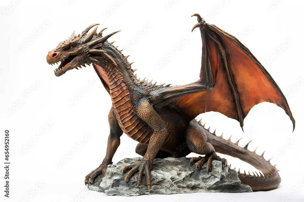 Fototapeta premium green dragon isolated on white