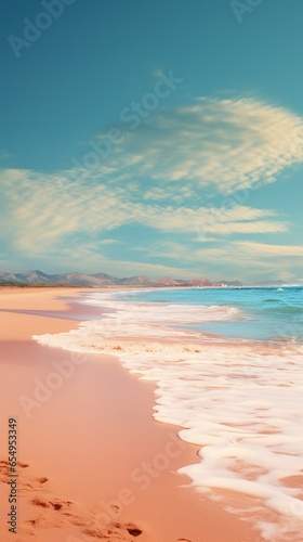 Concepto de playa paradisíaca. Aplicable para móvil. Generado por IA. 