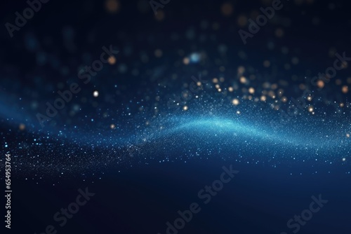 Dark blue and glow particle abstract background  template for design. banner  copy space