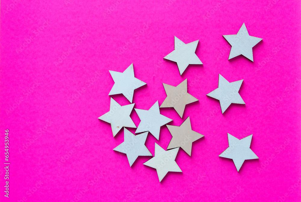 wood stars on hot pink paper wood stars on hot pink paper