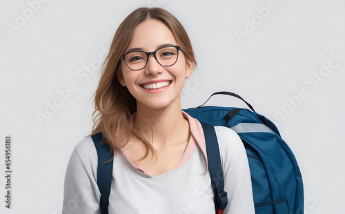 Joyful University Student with Transparent Background