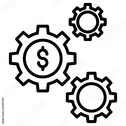 Outline Dollar Cog icon