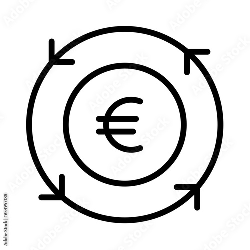 Outline Euro Chargeback icon