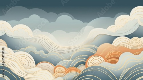 pattern of japan traditional oriental minimalistic style