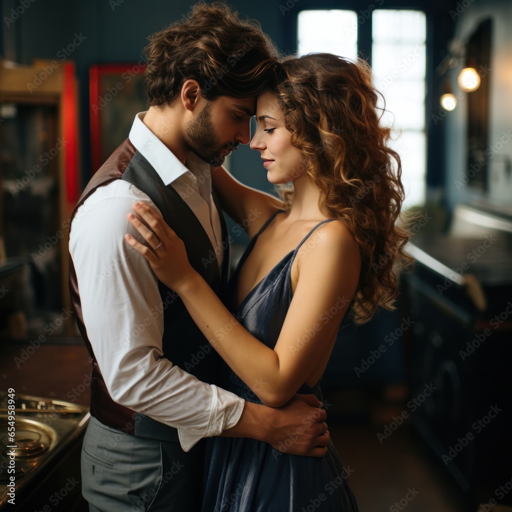 Romantic slow dance with intimate embrace Romantic slow dance with intimate embrace