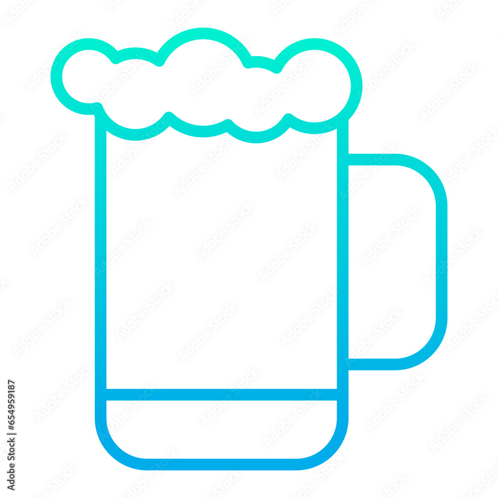 Outline gradient Beer icon Outline gradient Beer icon