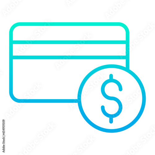 Outline gradient Credit Card Dollar icon