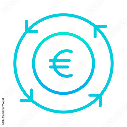 Outline gradient Euro Chargeback icon