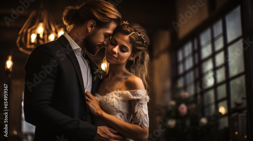 Romantic slow dance with intimate embrace