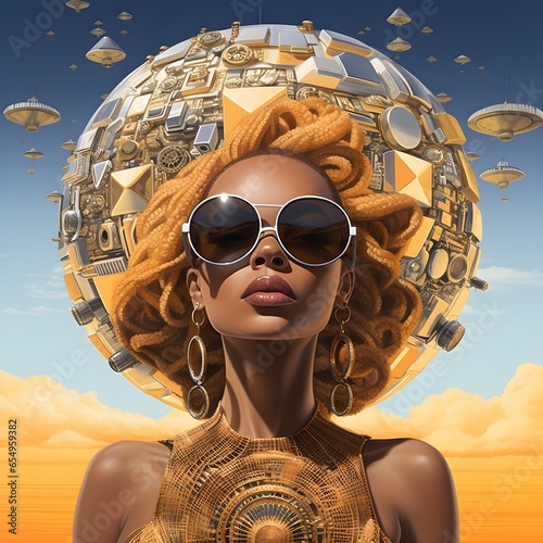 In this surreal illustration, we glimpse a vision of the future where a digital, empowered 'Crypto Queen' stands as a symbol of financial empowerment and the transformative potential of cryptocurrenci photo