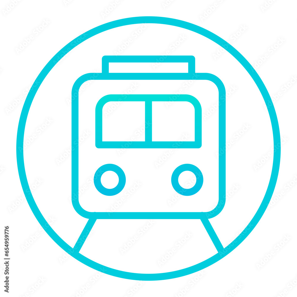 Outline gradient Train icon Outline gradient Train icon