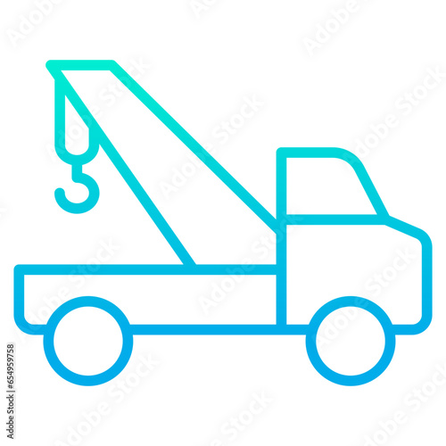 Outline gradient Crane truck icon