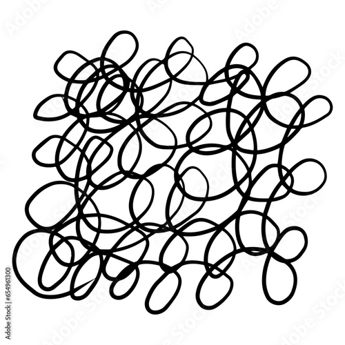 Curly abstract texture. Hand drawn scribble shape