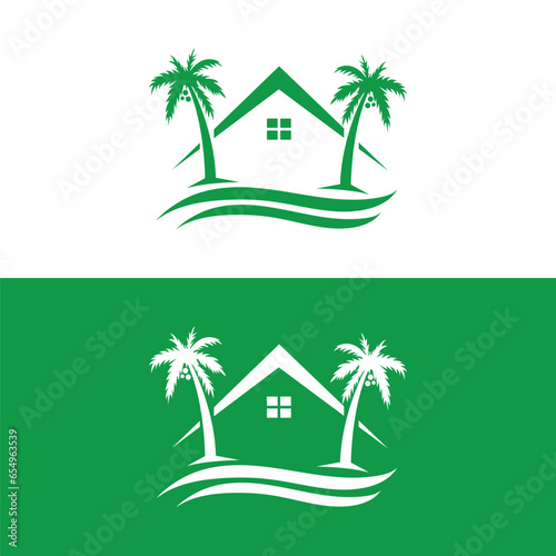Detailed Palm Tree, Palm tree, separate banana leaves, vector palm icon, Set tropical palm trees, nature and young plants, Vector design, Exotic plants, palm leaves, watercolor vector illustration