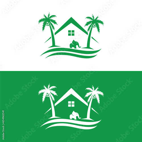 Detailed Palm Tree, Palm tree, separate banana leaves, vector palm icon, Set tropical palm trees, nature and young plants, Vector design, Exotic plants, palm leaves, watercolor vector illustration