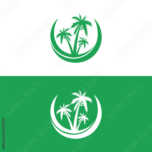 Detailed Palm Tree, Palm tree, separate banana leaves, vector palm icon, Set tropical palm trees, nature and young plants, Vector design, Exotic plants, palm leaves, watercolor vector illustration