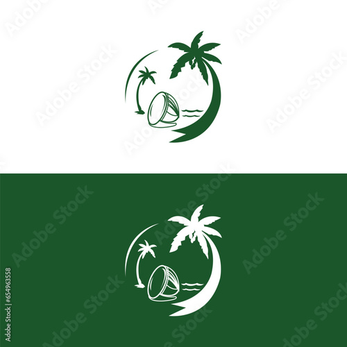 Detailed Palm Tree, Palm tree, separate banana leaves, vector palm icon, Set tropical palm trees, nature and young plants, Vector design, Exotic plants, palm leaves, watercolor vector illustration