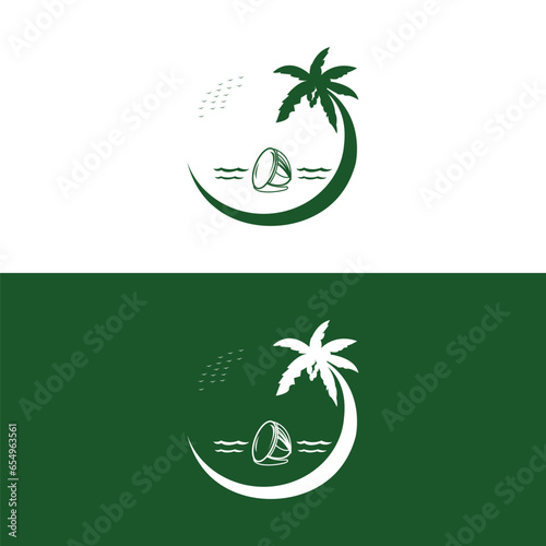 Detailed Palm Tree, Palm tree, separate banana leaves, vector palm icon, Set tropical palm trees, nature and young plants, Vector design, Exotic plants, palm leaves, watercolor vector illustration