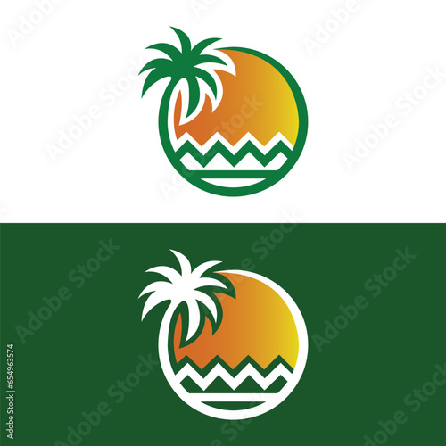 Detailed Palm Tree, Palm tree, separate banana leaves, vector palm icon, Set tropical palm trees, nature and young plants, Vector design, Exotic plants, palm leaves, watercolor vector illustration