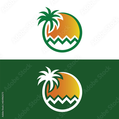 Detailed Palm Tree, Palm tree, separate banana leaves, vector palm icon, Set tropical palm trees, nature and young plants, Vector design, Exotic plants, palm leaves, watercolor vector illustration