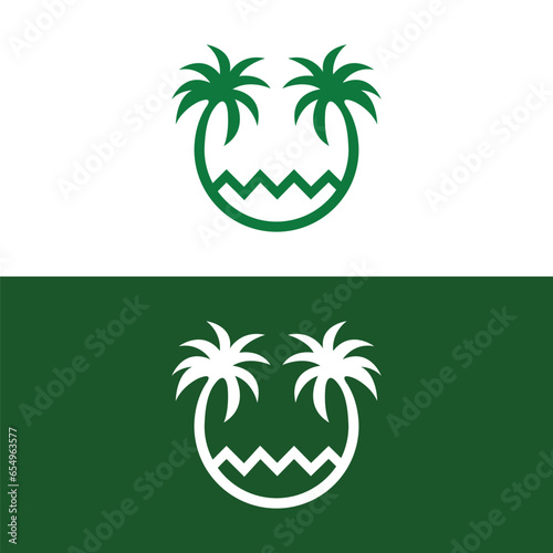 Detailed Palm Tree, Palm tree, separate banana leaves, vector palm icon, Set tropical palm trees, nature and young plants, Vector design, Exotic plants, palm leaves, watercolor vector illustration