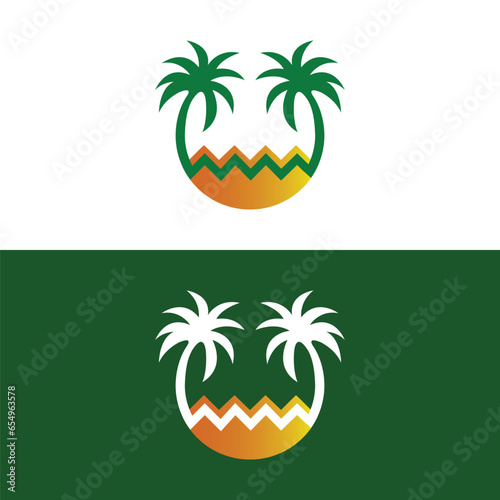 Detailed Palm Tree, Palm tree, separate banana leaves, vector palm icon, Set tropical palm trees, nature and young plants, Vector design, Exotic plants, palm leaves, watercolor vector illustration