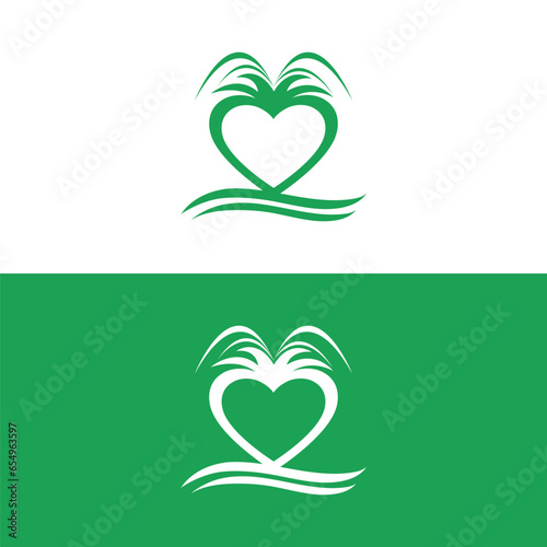 Detailed Palm Tree, Palm tree, separate banana leaves, vector palm icon, Set tropical palm trees, nature and young plants, Vector design, Exotic plants, palm leaves, watercolor vector illustration