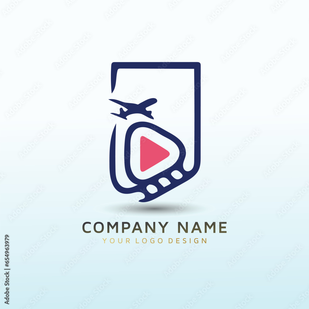 Travel film vector logo design