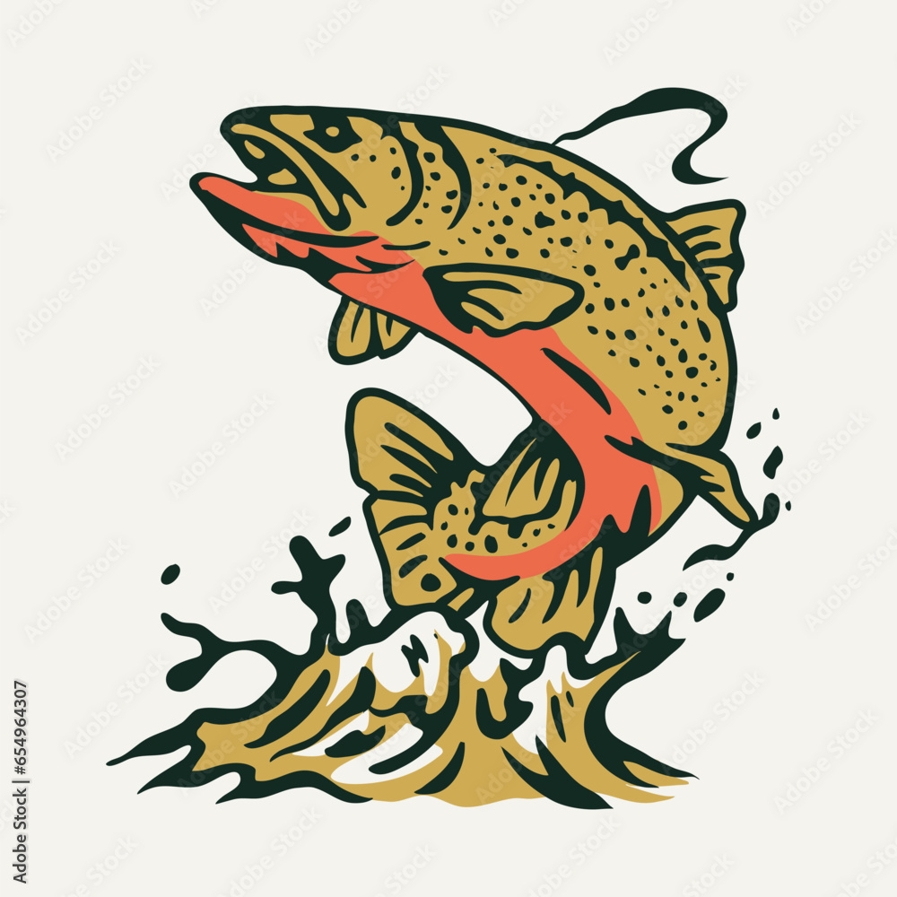 jumping fish vector illustration jumping fish vector illustration