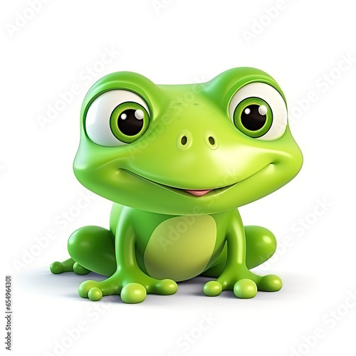Cute Smiling Green Frog 