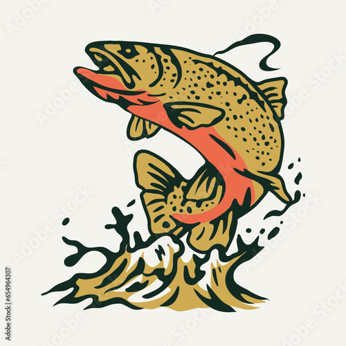 jumping fish vector illustration