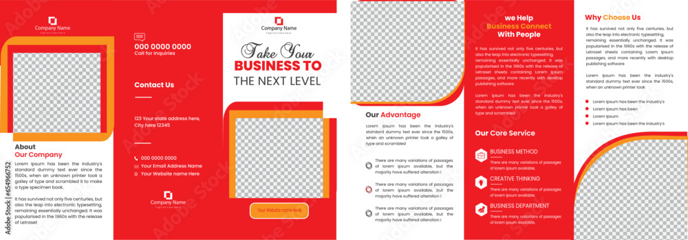 Naklejka premium Modern Abstract Creative business trifold brochure template design