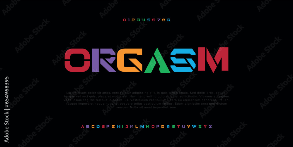 Orgasm colorful stylish small alphabet letter logo design. - obrazy, fototapety, plakaty 